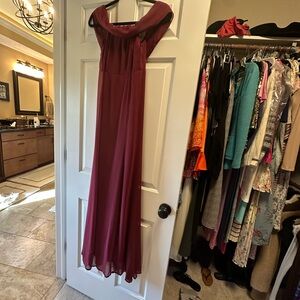 Lulu's Red Gown off the shoulder